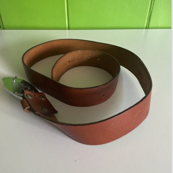 Vintage Snap On Tools Solid Brass Chrome LEATHER Belt Buckle SPP-509 Made in USA - Picture 4 of 4